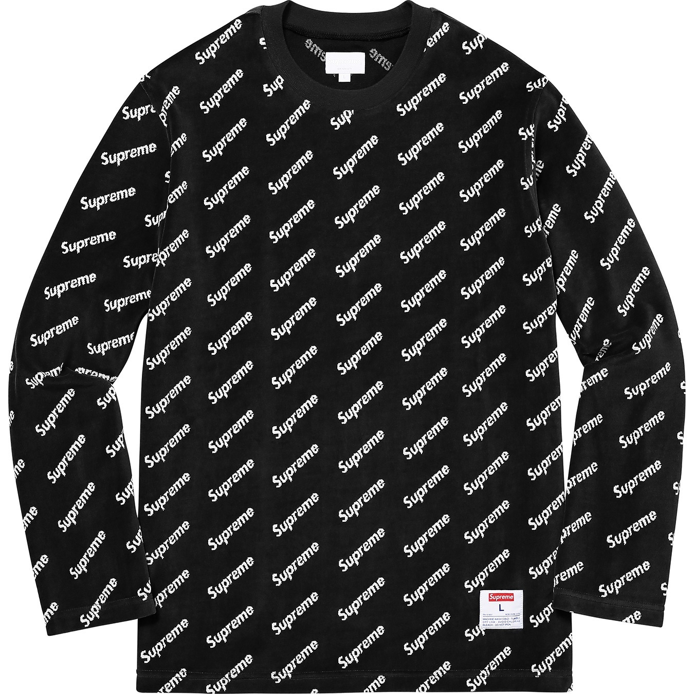 Velour Diagonal Logo L/S Top view 4